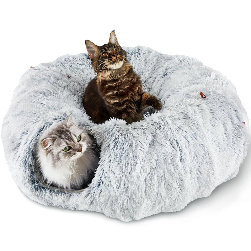 Peekaboo Cat Tunnel Bed with Washable Cushion