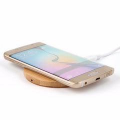 Universal Wireless Charger with Wooden Base for Phones