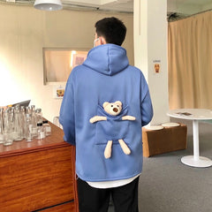 Fleece-lined Thick Loose Mid-length Bear Sweater