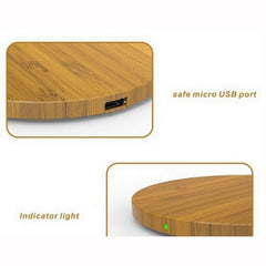 Universal Wireless Charger with Wooden Base for Phones